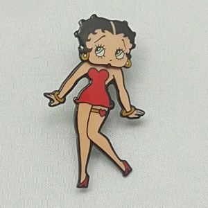 Vintage Betty Boop Bobble Head Pin Signed Hearst